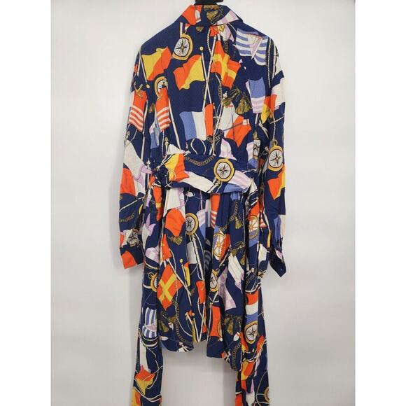 NWT Anthropologie Maeve Women's Scarf-print Mini Shirtdress Size S Navy #8F413 - Picture 6 of 13